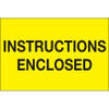 2 x 3" - "Instructions Enclosed" (Fluorescent Yellow) Labels (Roll of 500)