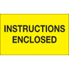 3 x 5" - "Instructions Enclosed" (Fluorescent Yellow) Labels (Roll of 500)