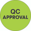 1" Circle - "QC Approval" Fluorescent Green Labels (Roll of 500)