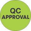 2" Circle - "QC Approval" Fluorescent Green Labels (Roll of 500)