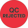 2" Circle - "QC Rejected" Fluorescent Red Labels (Roll of 500)