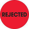 2" Circle - "Rejected" Fluorescent Red Labels (Roll of 500)