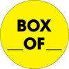 2" Circle - "Box ___ Of ___" Fluorescent Yellow Labels (Roll of 500)