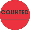 2" Circle - "Counted ___" Fluorescent Red Labels (Roll of 500)