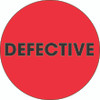 2" Circle - "Defective" Fluorescent Red Labels (Roll of 500)