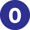 3" Circle - "0" (Dark Blue) Number Labels (Roll of 500)