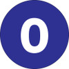 4" Circle - "0" (Dark Blue) Number Labels (Roll of 500)