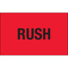 1 1/4 x 2" - "Rush" (Fluorescent Red) Labels (Roll of 500)