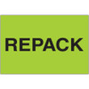 2 x 3" - "Repack" (Fluorescent Green) Labels (Roll of 500)