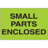 2 x 3" - "Small Parts Enclosed" (Fluorescent Green) Labels (Roll of 500)
