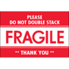 2 x 3" - "Fragile - Do Not Double Stack" Labels (Roll of 500)