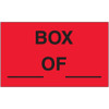 3 x 5" - "Box ___ of ___" (Fluorescent Red) Labels (Roll of 500)