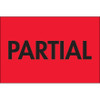 2 x 3" - "Partial" (Fluorescent Red) Labels (Roll of 500)