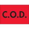 2 x 3" - "C.O.D." (Fluorescent Red) Labels (Roll of 500)