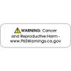 1.5 x 0.5" - "Warning: Cancer and Reproductive Harm - " Prop 65 Labels (Roll of 500)
