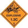 4 x 4" - "Explosive - 1.3C - 1" Labels (Roll of 500)