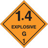 4 x 4" - "1.4 - Explosive - G 1" Labels (Roll of 500)