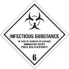 4 x 4" - "Infectious Substance - 6" Labels (Roll of 500)