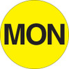 1" Circle - "MON" (Fluorescent Yellow) Days of the Week Labels (Roll of 500)