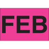 2 x 3" - "FEB" (Fluorescent Pink) Months of the Year Labels (Roll of 500)