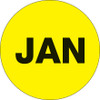 1" Circle - "JAN" (Fluorescent Yellow) Months of the Year Labels (Roll of 500)