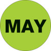1" Circle - "MAY" (Fluorescent Green) Months of the Year Labels (Roll of 500)