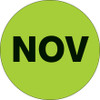 1" Circle - "NOV" (Fluorescent Green) Months of the Year Labels (Roll of 500)