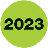 3" Circle - "2023" (Fluorescent Green) Year Labels (Roll of 500)