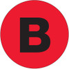 1" Circle - "B" (Fluorescent Red) Letter Labels (Roll of 500)