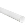 2 x 20" White Tubes with Caps (Case of 50)