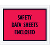 7 x 5 1/2" Red "Safety Data Sheets Enclosed" Envelopes (Case of 1000)