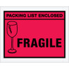 4 1/2 x 5 1/2" Red "Packing List Enclosed - Fragile" Envelopes (Case of 1000)