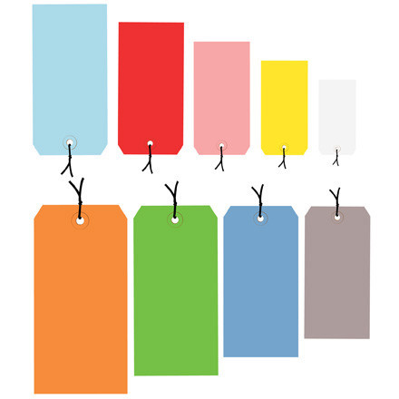 5 1/4 x 2 5/8" 13 Pt. Shipping Tags - Pre-Strung (Case of 1000)