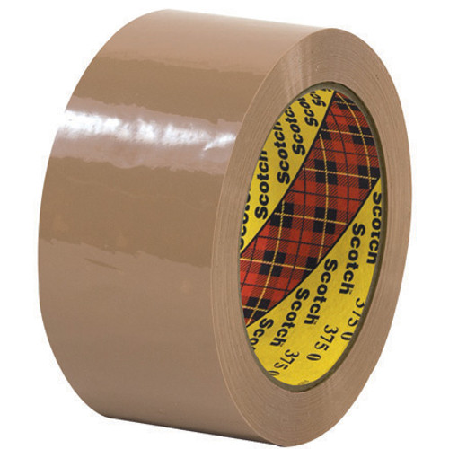2" x 55 yds. Tan  Scotch Box Sealing Tape 375 (Case of 6)