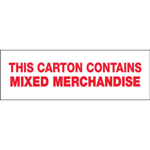 2" x 55 yds. - "Mixed Merchandise"  Tape Logic Messaged Carton Sealing Tape (Case of 6)