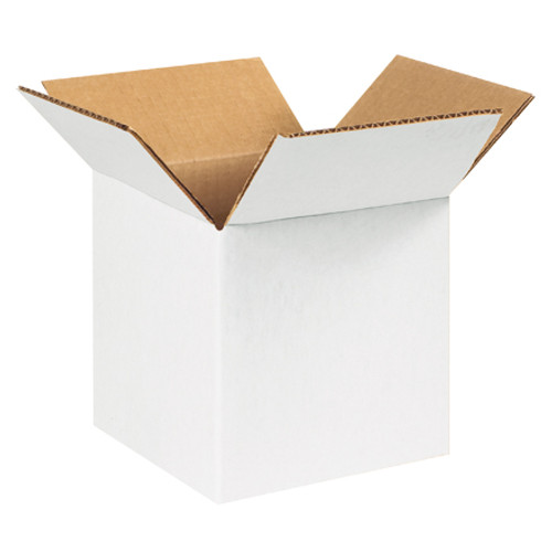 5 x 5 x 5" White Corrugated Boxes (Bundle of 25)