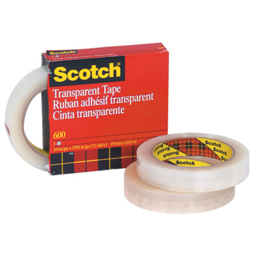 3/4" x 72 yds. Scotch Transparent Tape 600 (Case of 48)