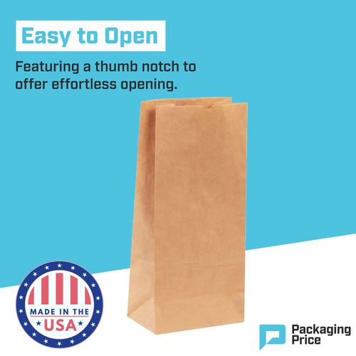 8 ¼ x 5 ¼ x 18" Kraft Hardware Bags (400-Pack)
