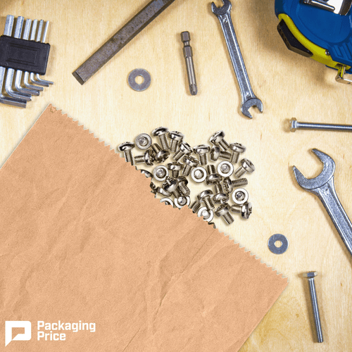 8 ¼ x 5 ¼ x 18" Kraft Hardware Bags (400-Pack)