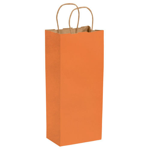 5 1/2 x 3 1/4 x 13" Orange Tinted Shopping Bags (250 Pack)