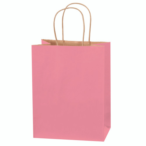 8 x 4 1/2 x 10 1/4" Pink Tinted Shopping Bags (250-Pack)