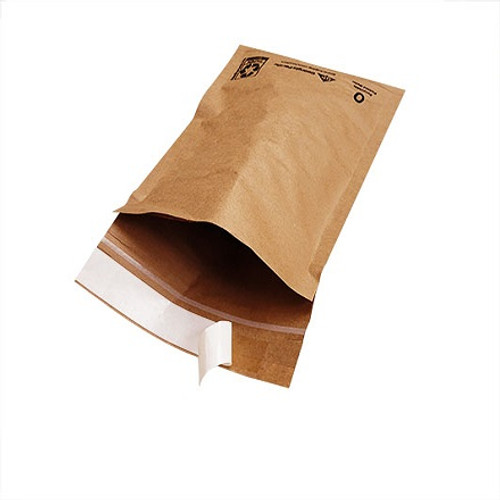 7 x 9" Kraft #0 Curbside Recyclable Paper Padded Mailers (Case of 250)