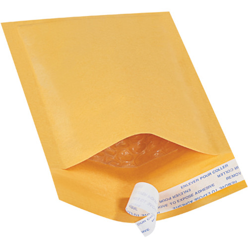 4 x 8" Kraft #000 Self-Seal Bubble Mailers (Case of 500)