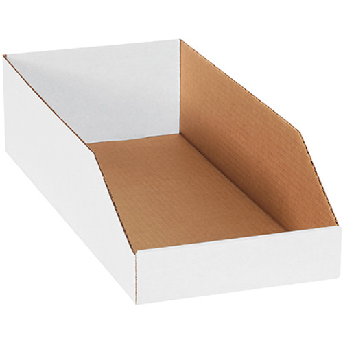 8 x 18 x 4 1/2" White Bin Boxes (Bundle of 50)