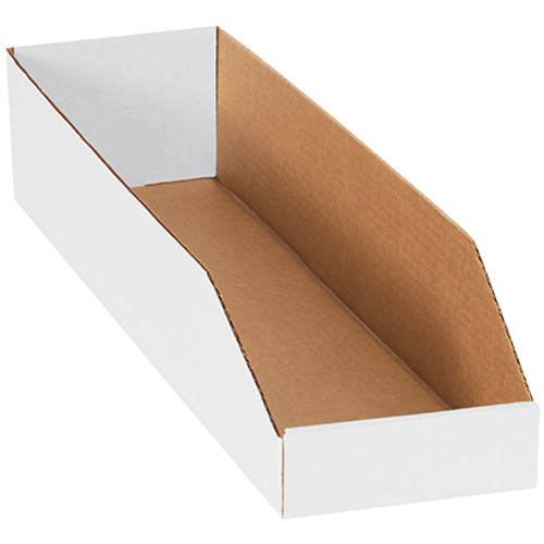 6 x 24 x 4 1/2" White Bin Boxes (Bundle of 50)
