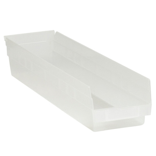 23 5/8 x 4 1/8 x 4" Clear Plastic Shelf Bin Boxes (Case of 16)
