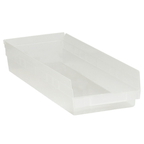 23 5/8 x 8 3/8 x 4" Clear Plastic Shelf Bin Boxes (Case of 6)