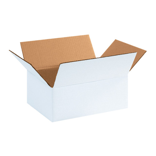 11 3/4 x 8 3/4 x 4 3/4" White Corrugated Boxes (Bundle of 25)