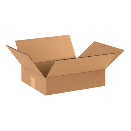 12"L x 10"W x 3"H Flat Corrugated Box, 25-Pack