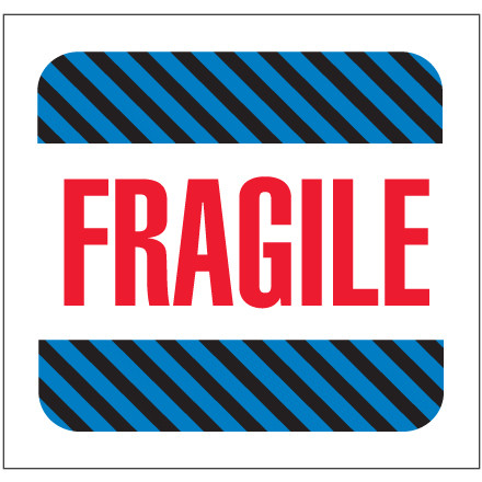 4 x 4" - "Fragile" Labels (Roll of 500)